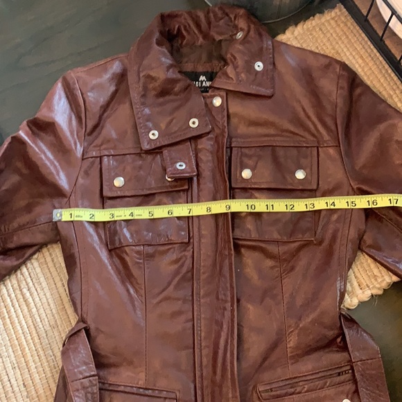 Mitici Anni 60 Fitted Brown Leather Jacket Small - Picture 13 of 15